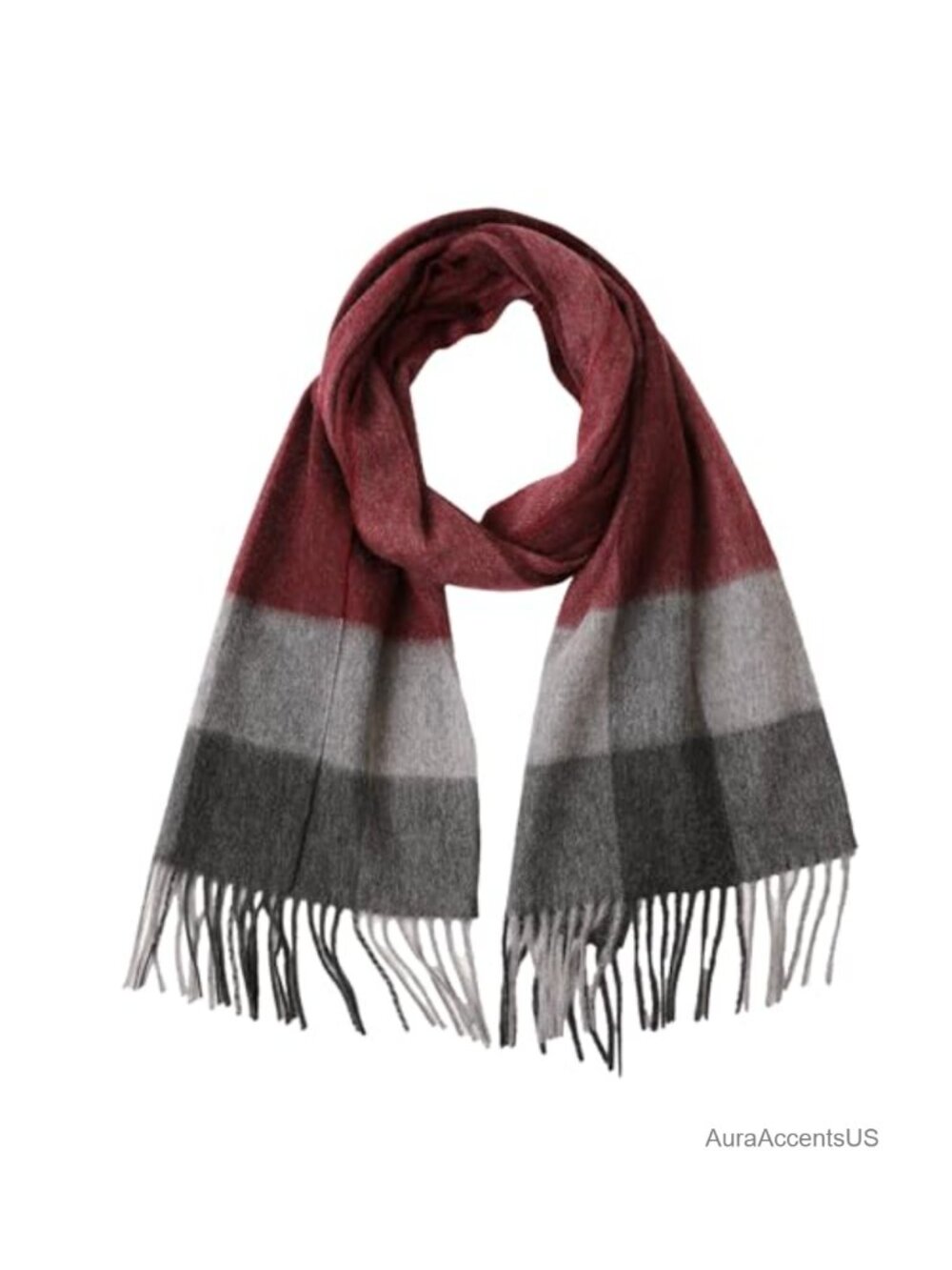 100% Cashmere Plaid Tassel Scarf Winter Warm Large Travel Blanket Wrap Gift